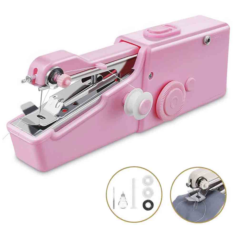 Máquina de coser de mano, máquina de coser eléctrica de mano inalámbrica,  puntada rápida y práctica para ropa de tela, ropa para niños, ropa para  mascotas Zhivalor 2033802-2